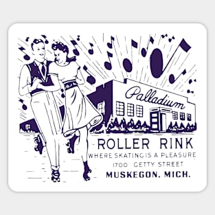 Vintage Roller Skating Muskegon Michigan Sticker